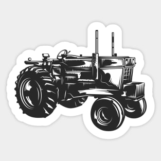 Black Tractor Sticker